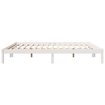 Cama extra longa sem colchão 200x210 cm pinho maciço branco