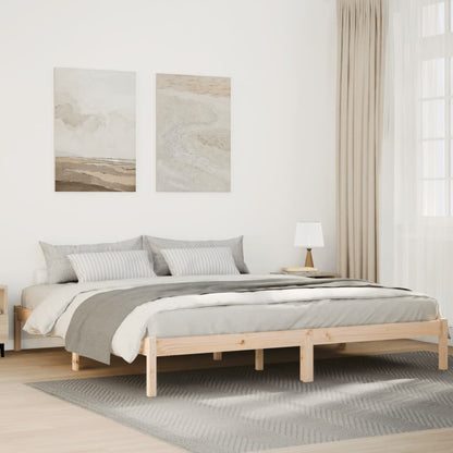 Cama extra longa sem colchão 180x220 cm madeira de pinho maciça