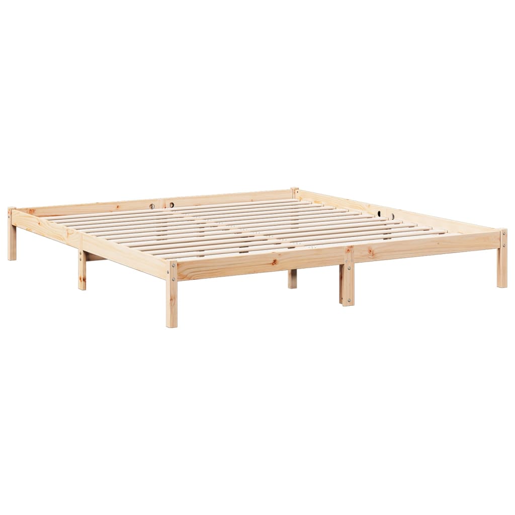 Cama extra longa sem colchão 200x220 cm madeira de pinho maciça