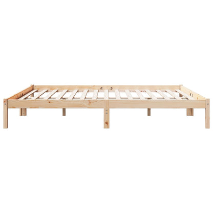 Cama extra longa sem colchão 200x220 cm madeira de pinho maciça