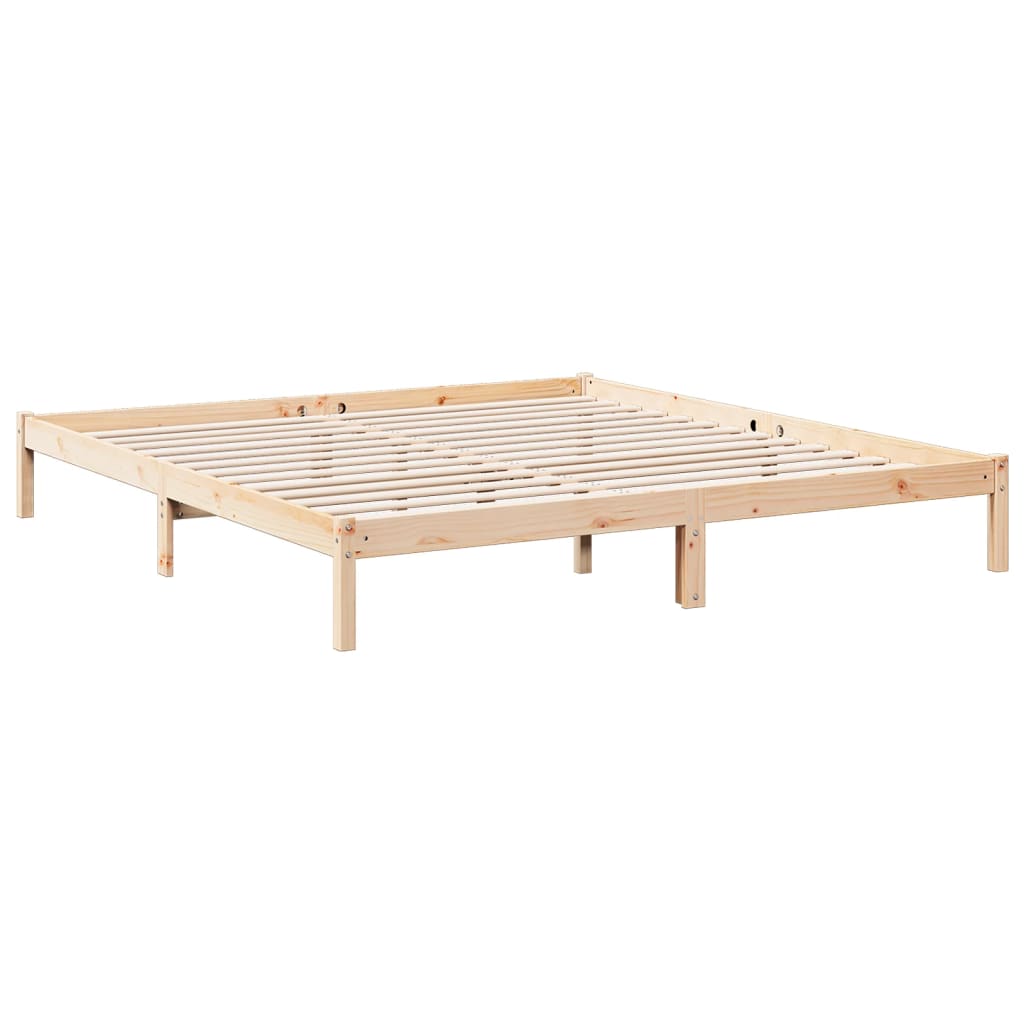 Cama extra longa sem colchão 200x220 cm madeira de pinho maciça