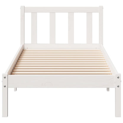 Cama extra longa sem colchão 80x210 cm pinho maciço branco