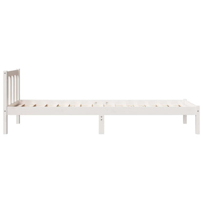 Cama extra longa sem colchão 80x210 cm pinho maciço branco