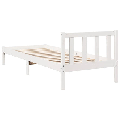 Cama extra longa sem colchão 80x210 cm pinho maciço branco