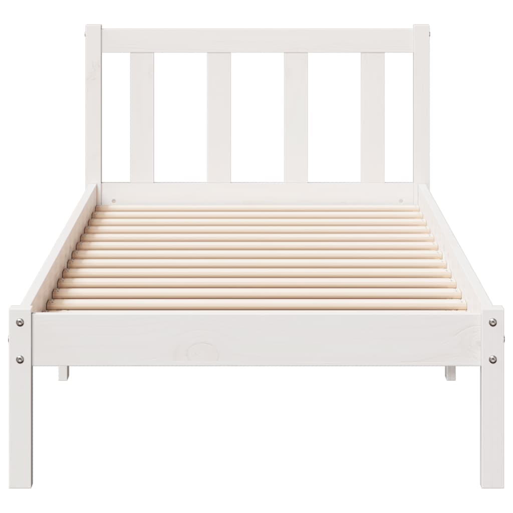 Cama extra longa sem colchão 100x210 cm pinho maciço branco