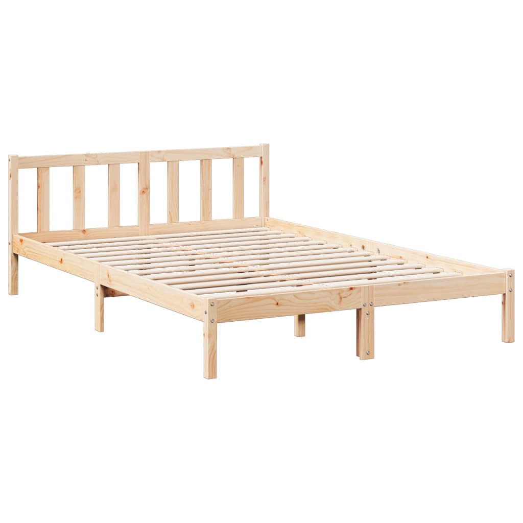 Cama extra longa sem colchão 140x210 cm madeira de pinho maciça