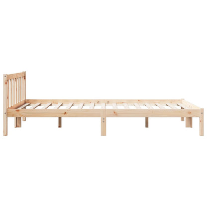 Cama extra longa sem colchão 140x210 cm madeira de pinho maciça