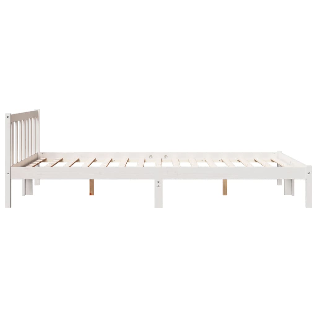 Cama extra longa sem colchão 160x210 cm pinho maciço branco