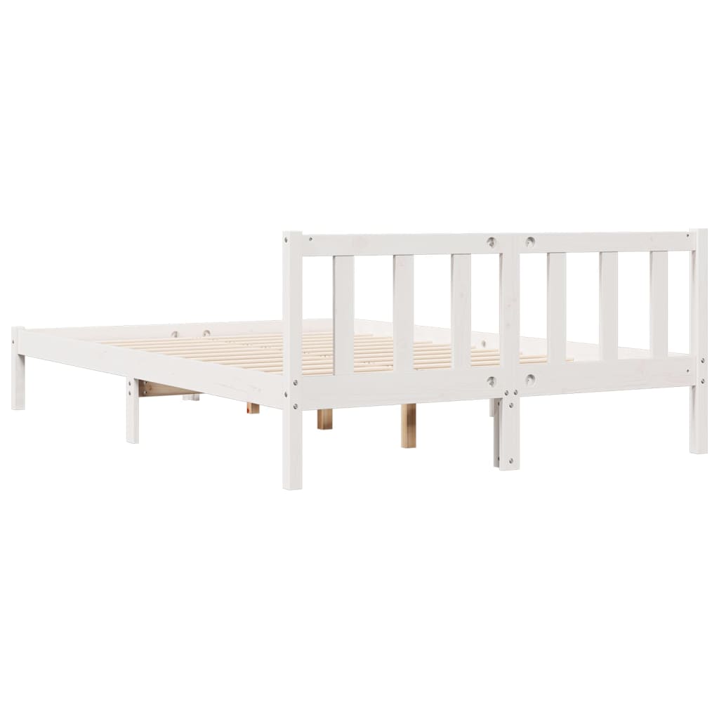 Cama extra longa sem colchão 160x210 cm pinho maciço branco