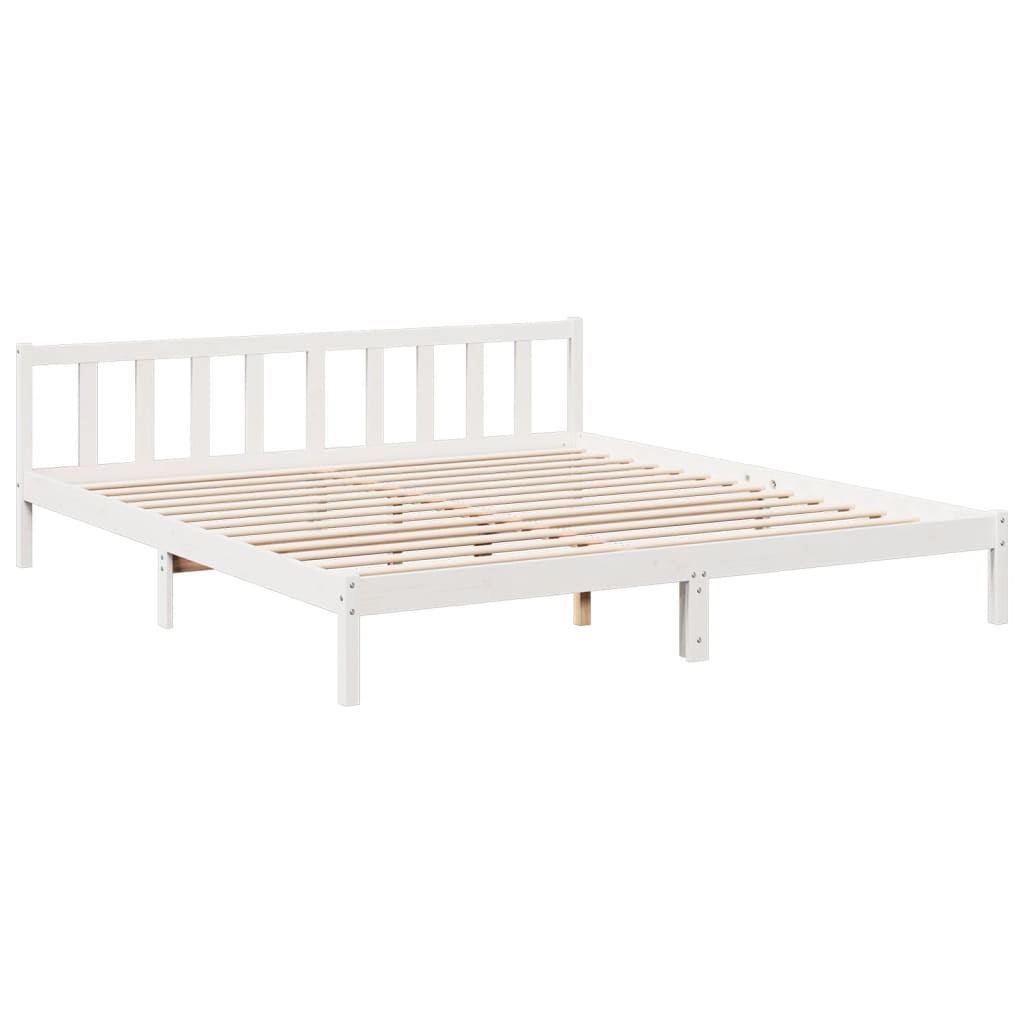 Cama extra longa sem colchão 180x210 cm pinho maciço branco