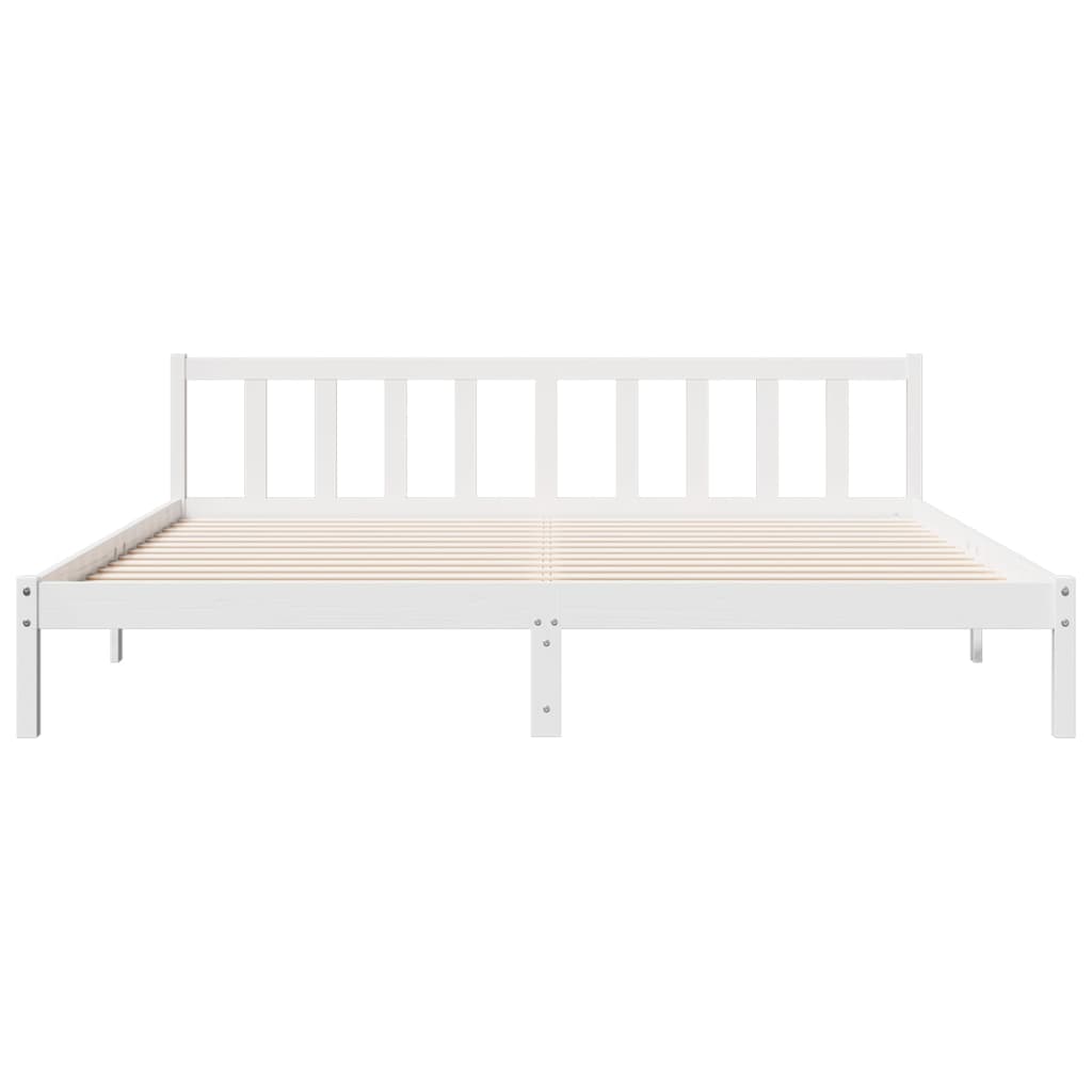 Cama extra longa sem colchão 180x210 cm pinho maciço branco