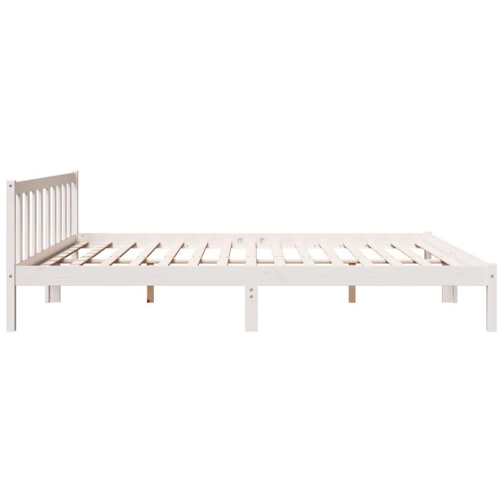 Cama extra longa sem colchão 180x210 cm pinho maciço branco