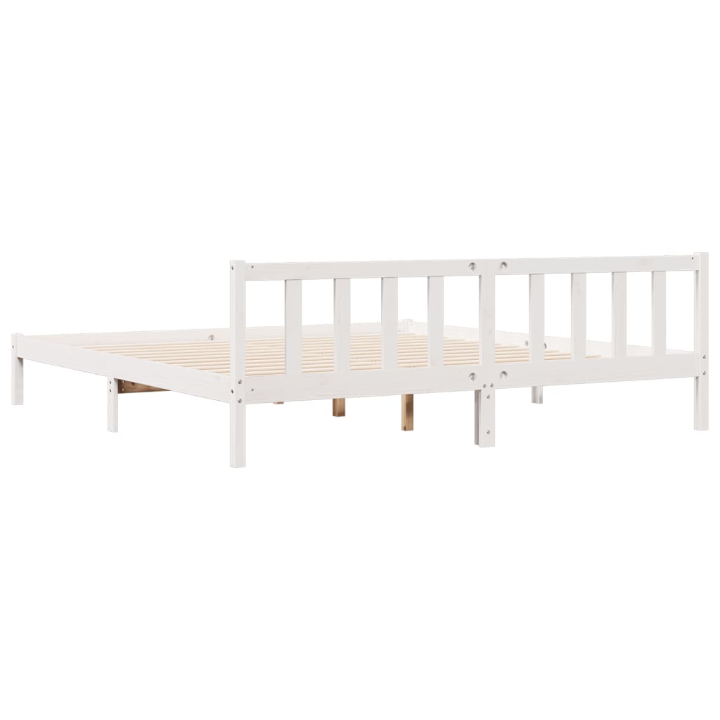 Cama extra longa sem colchão 180x210 cm pinho maciço branco