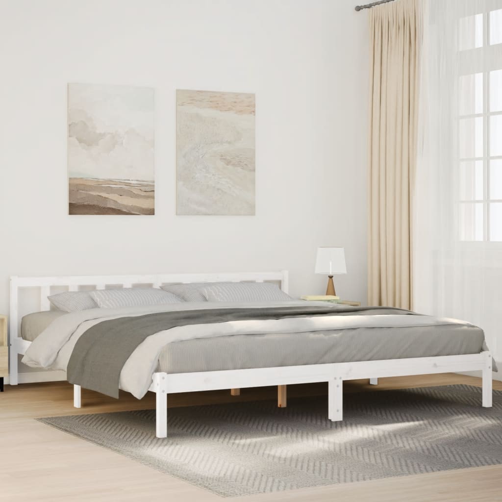 Cama extra longa sem colchão 180x210 cm pinho maciço branco