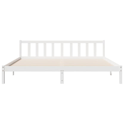 Cama extra longa sem colchão 200x210 cm pinho maciço branco