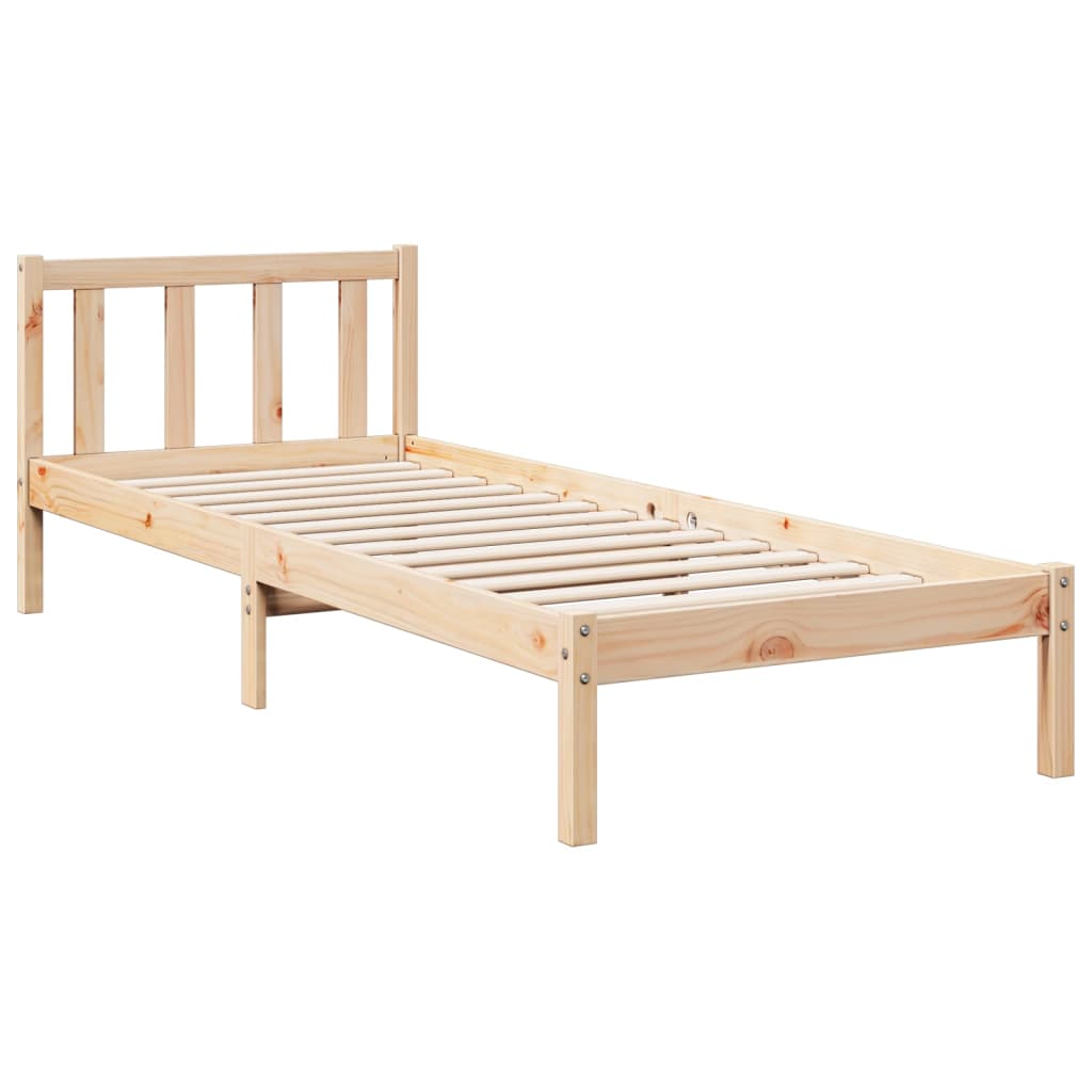 Cama extra longa sem colchão 80x220 cm madeira de pinho maciça