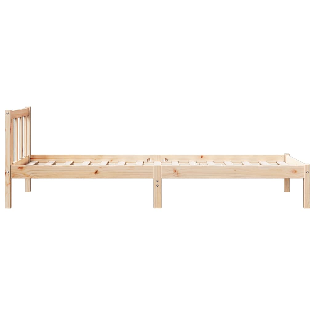 Cama extra longa sem colchão 80x220 cm madeira de pinho maciça