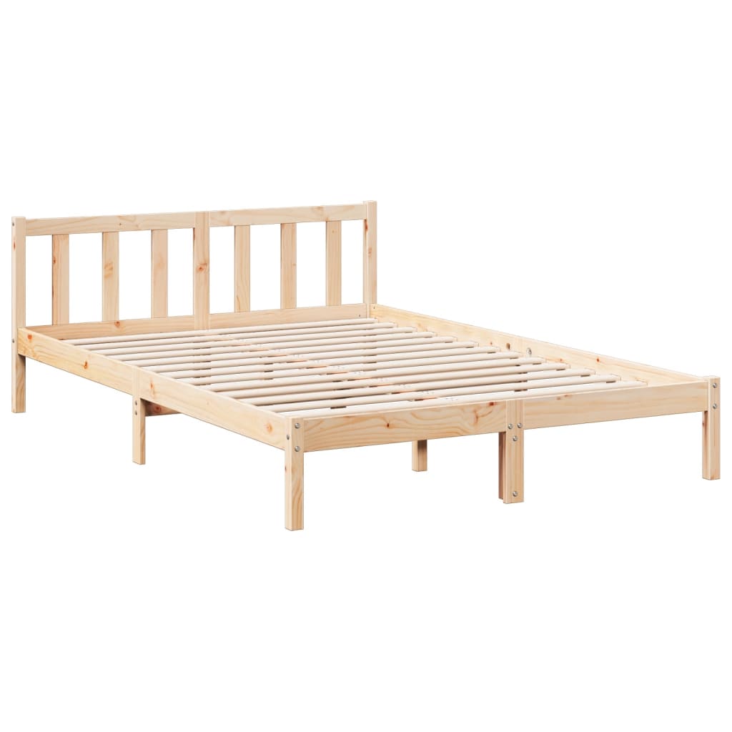 Cama extra longa sem colchão 140x220 cm madeira de pinho maciça