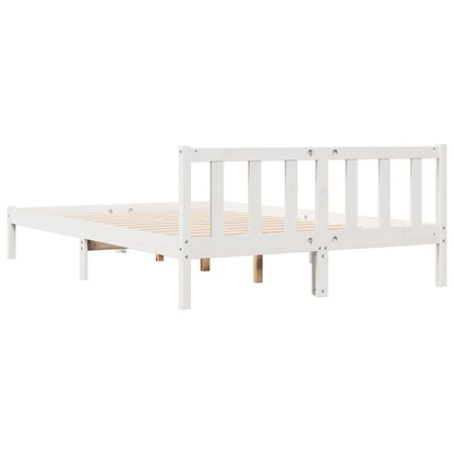 Cama extra longa sem colchão 140x220 cm pinho maciço branco