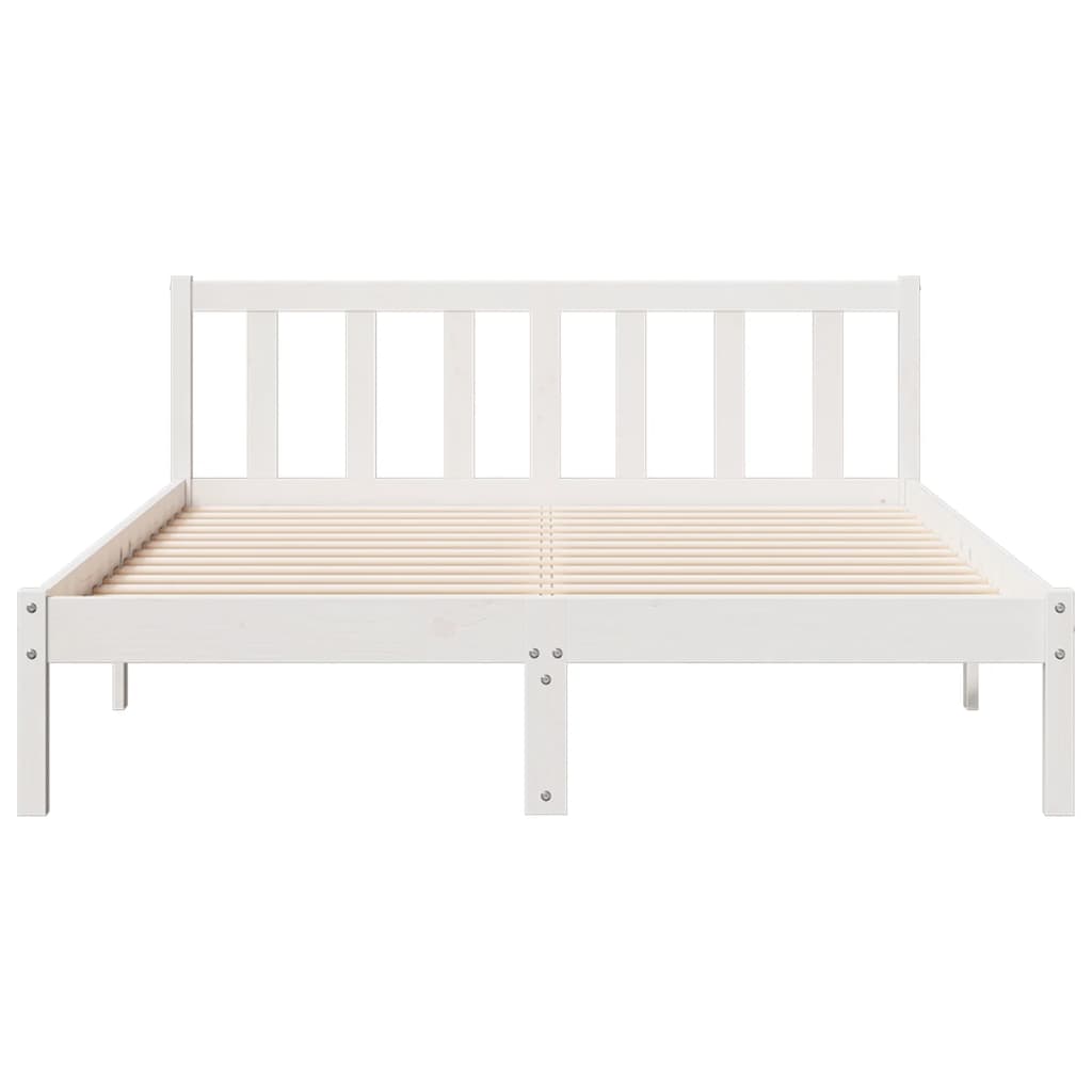 Cama extra longa sem colchão 160x220 cm pinho maciço branco