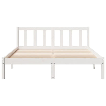 Cama extra longa sem colchão 160x220 cm pinho maciço branco