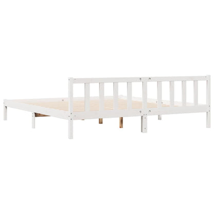 Cama extra longa sem colchão 180x220 cm pinho maciço branco