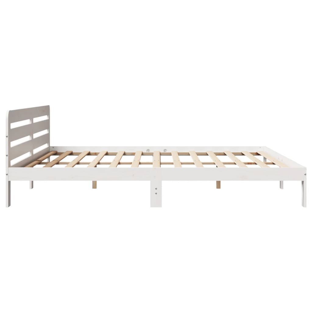 Cama sem colchão 180x200 cm madeira de pinho maciça branco