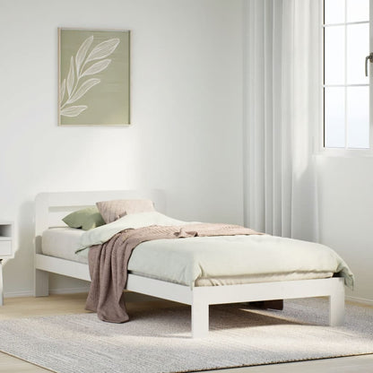 Cama sem colchão 75x190 cm madeira de pinho maciça branco