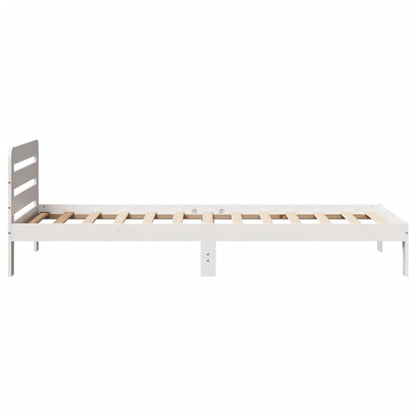 Cama sem colchão 90x190 cm madeira de pinho maciça branco