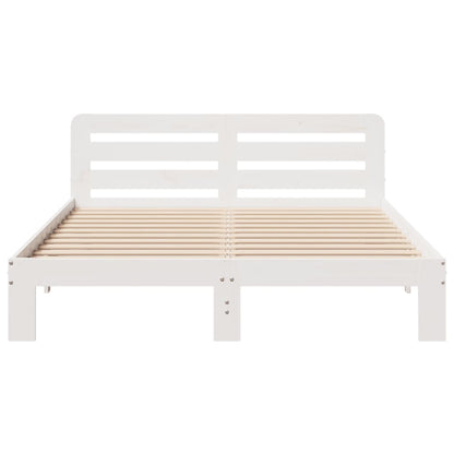 Cama sem colchão 135x190 cm madeira de pinho maciça branco