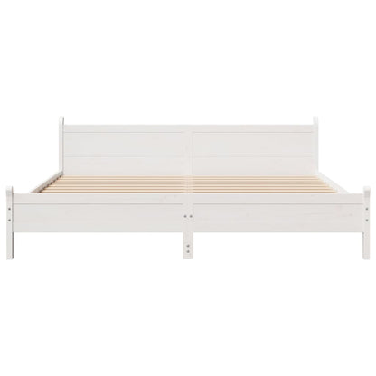 Cama sem colchão 180x200 cm madeira de pinho maciça branco