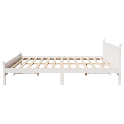 Cama sem colchão 180x200 cm madeira de pinho maciça branco