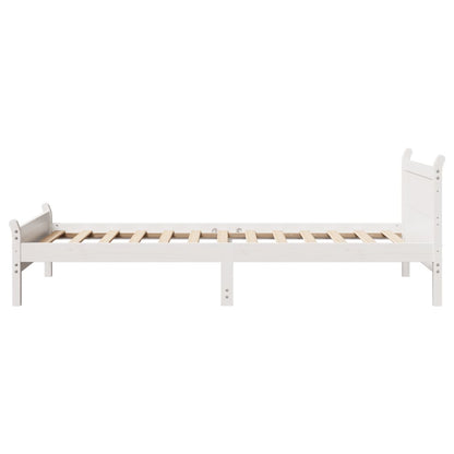 Cama sem colchão 75x190 cm madeira de pinho maciça branco