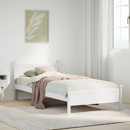 Cama sem colchão 75x190 cm madeira de pinho maciça branco