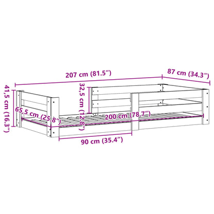 Estrutura de cama sem colchão 80x200 cm pinho maciço branco