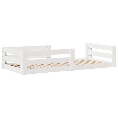 Cama sem colchão 70x140 cm madeira de pinho maciça branco