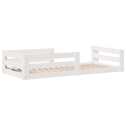 Cama sem colchão 75x190 cm madeira de pinho maciça branco