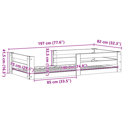 Cama sem colchão 75x190 cm madeira de pinho maciça branco