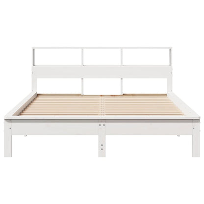 Cama com estante sem colchão 120x200 cm pinho maciço branco