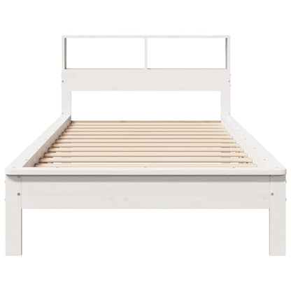 Cama com estante sem colchão 100x200 cm pinho maciço branco