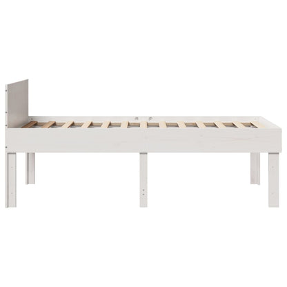 Cama sem colchão 90x200 cm madeira de pinho maciça branco