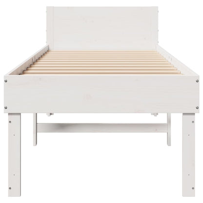 Cama sem colchão 90x190 cm madeira de pinho maciça branco