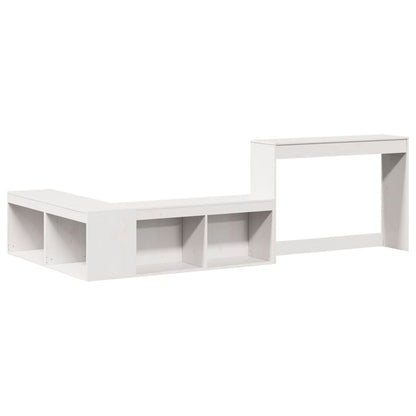 Mesa cabeceira c/ secretária 232x122x75 cm pinho maciço branco