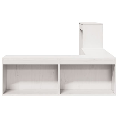 Mesa cabeceira c/ secretária 232x122x75 cm pinho maciço branco