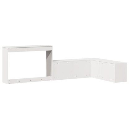 Mesa cabeceira c/ secretária 232x122x75 cm pinho maciço branco