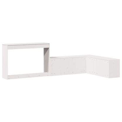 Mesa cabeceira c/ secretária 222x122x75 cm pinho maciço branco