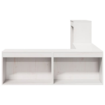 Mesa cabeceira c/ secretária 222x107x75 cm pinho maciço branco