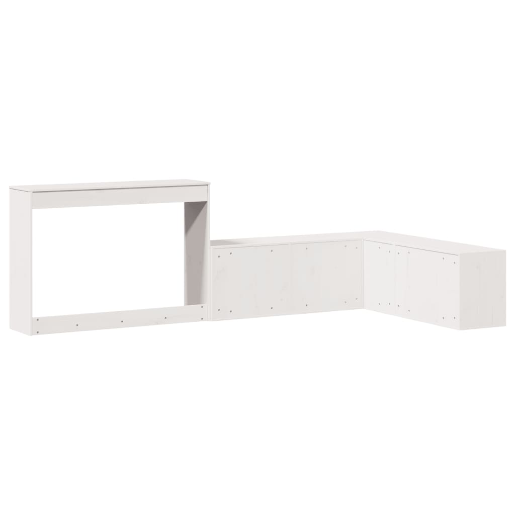 Mesa cabeceira c/ secretária 222x107x75 cm pinho maciço branco