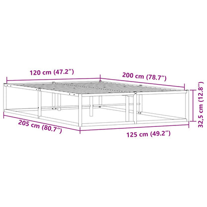 Estrutura de cama sem colchão branco 120x200 cm metal