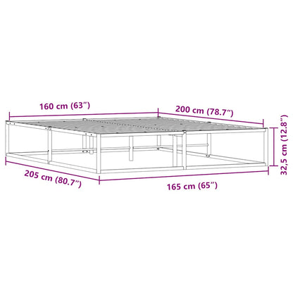 Estrutura de cama sem colchão branco 160x200 cm metal